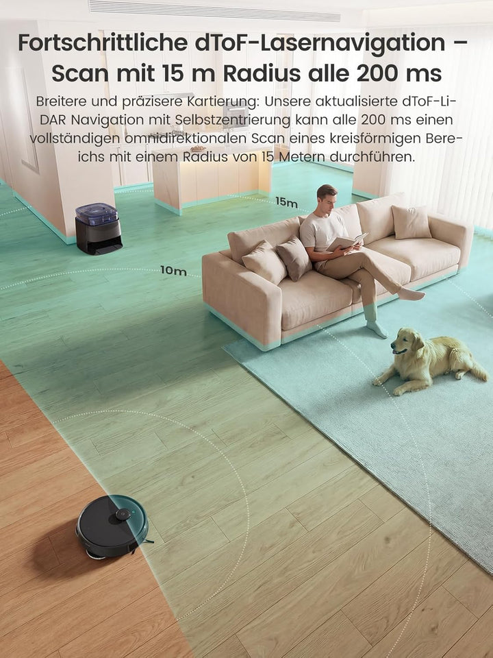 Lefant M3 Ultra Saugroboter mit Wischfunktion,23000Pa,LiDAR Navigation,No-Go-Zone,Multi-Floor Mappin