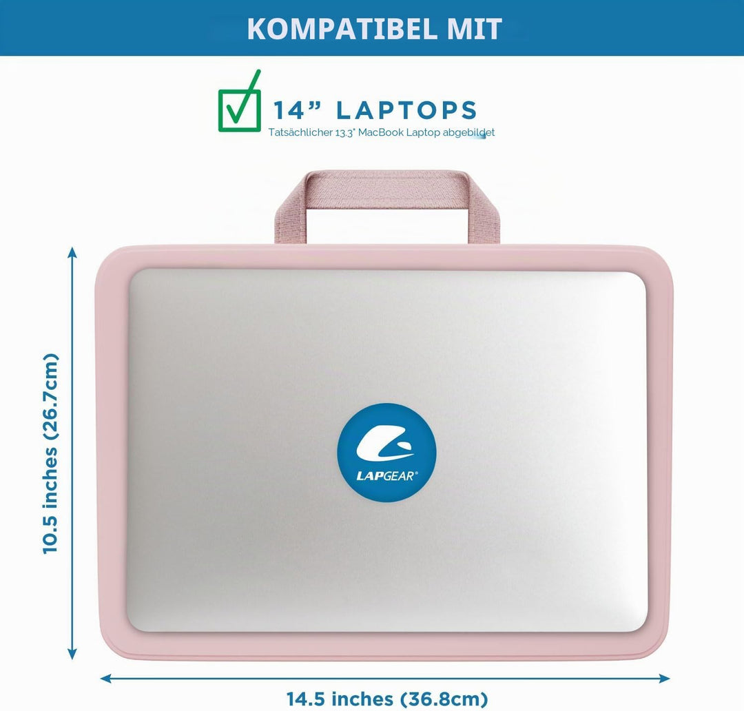 LAPGEAR Kompakter Schossschreibtisch – Rosenquarz – passend für Laptops bis zu 38,1 cm (15 Zoll) – S