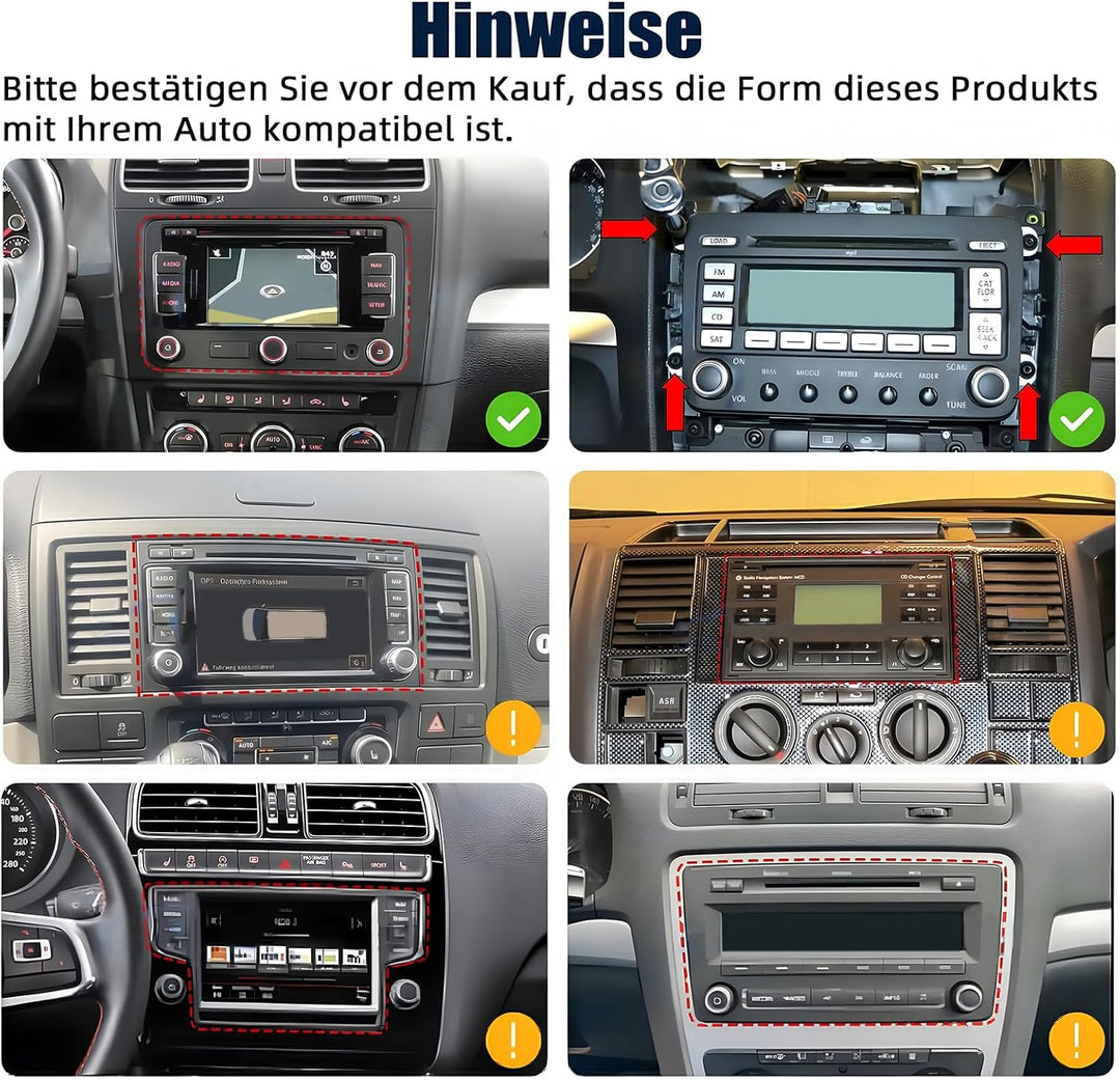 Hikity Android Autoradio für VW Golf 5 6 Touran Polo Radio mit Navi, 7 Zoll Bildschirm Touch Display