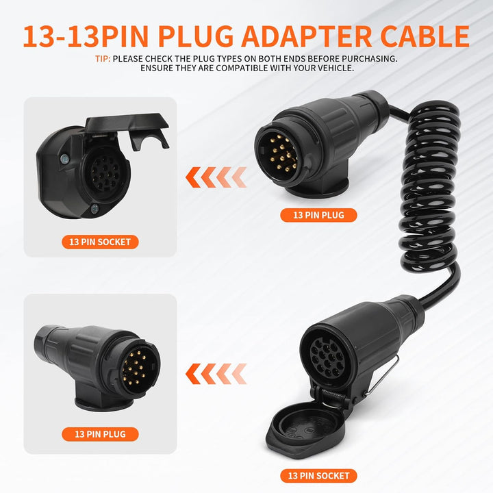 Anhängerkabel 13 Polig mit Stecker 1.8M, Anhänger kabelbaum 13 Polig, 13 Polig Stecker auf 13 Polig