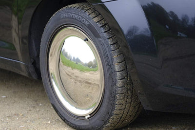 Moon Caps 14" Zoll (2X) Edelstahl poliert Radzierblenden Radkappen Radblenden~