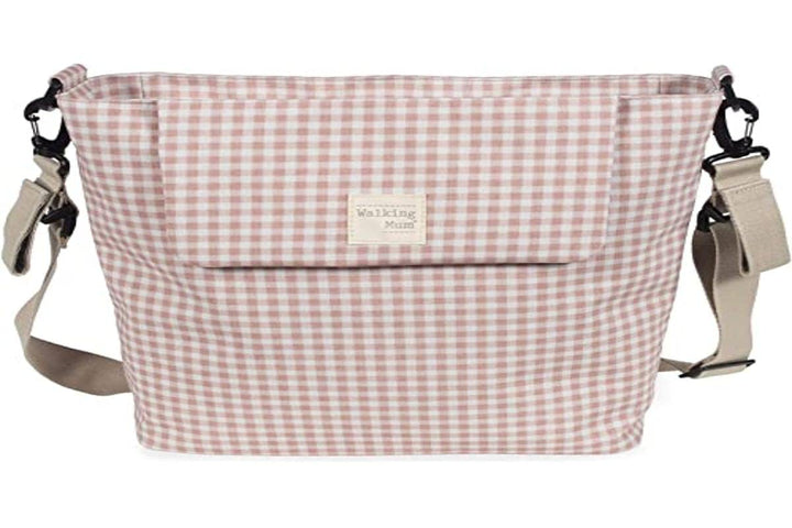 Walking Mum. I Love Vichy Wickeltasche für Kinderwagen, Schultertasche, Rosa, 42 x 36 x 13 cm