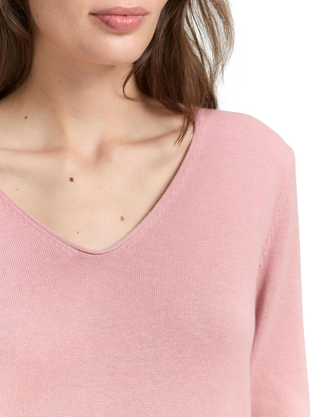 TOM TAILOR Damen Basic Strickpullover mit V-Ausschnitt XXS 11055 - Morning Pink, XXS 11055 - Morning