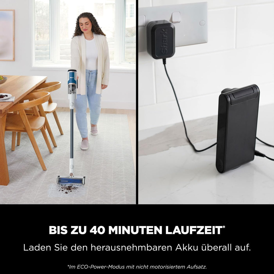 Shark kabelloser Akku-Staubsauger m. FloorDetect, Anti-Hair-Wrap, PowerFins, 40 Min Laufzeit, LED-Di