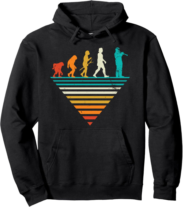 Human Evolution Klarinette, Vintage-Klarinette Pullover Hoodie