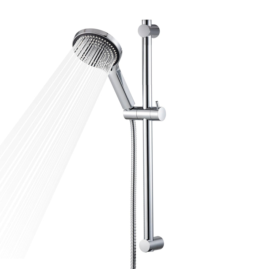OFFO Brausestange Duschkopf mit 6 Strahlarte, 1,6 m Edelstahl Duschschlauch, verstellbarem 60cm Stei
