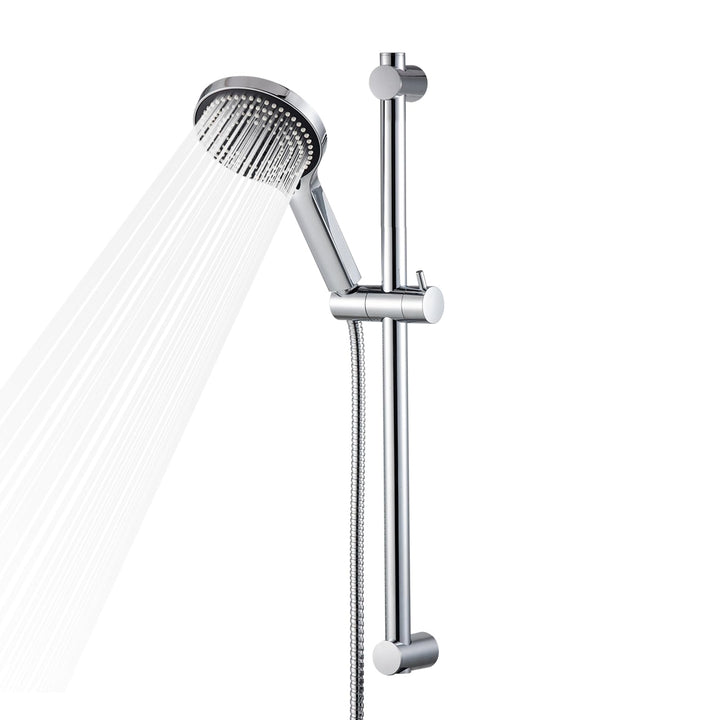 OFFO Brausestange Duschkopf mit 6 Strahlarte, 1,6 m Edelstahl Duschschlauch, verstellbarem 60cm Stei