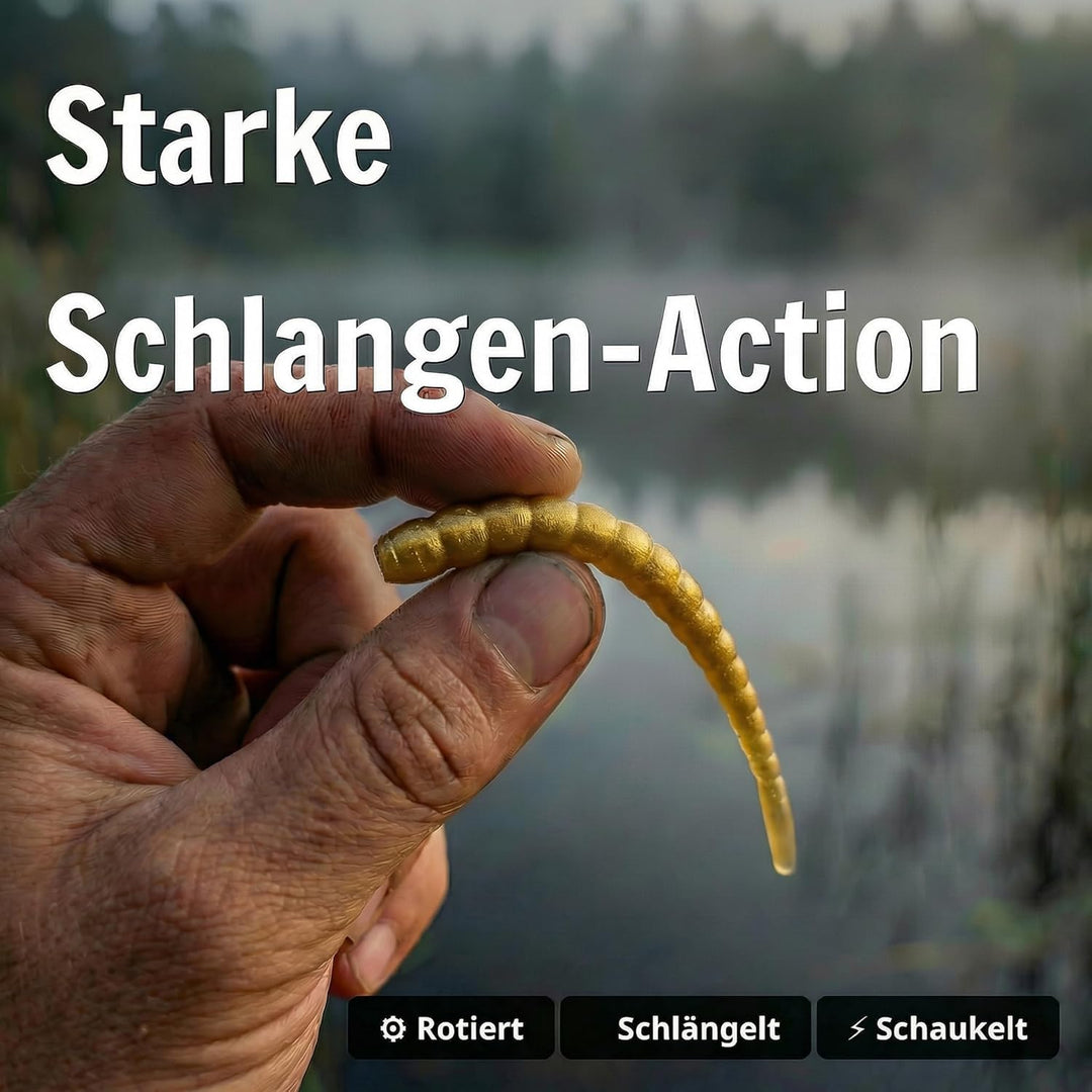 Zite Fishing Curly Viper Forellen Gummiköder 8 STK, 6,5cm - Schlangenartiger Forellenköder - UL Ange