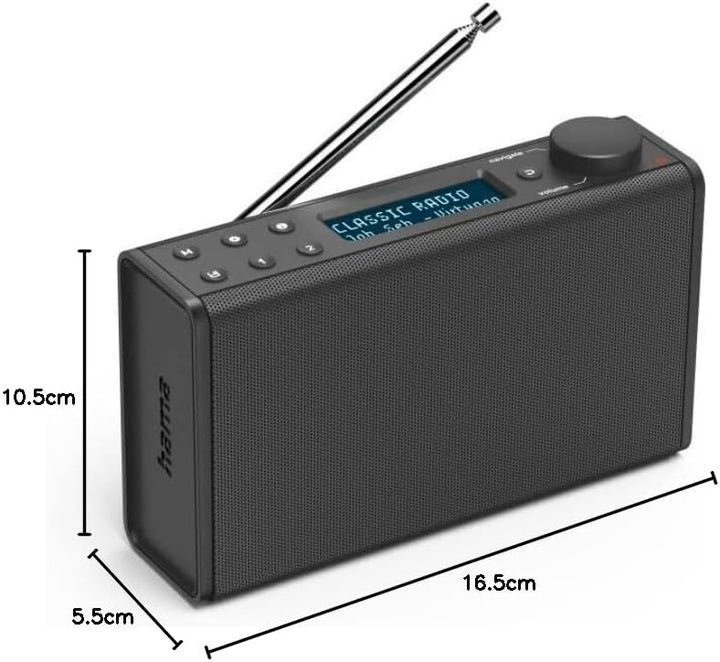 Hama Digitalradio batteriebetrieben Radio Batterie DR7USB FM DAB DAB+ Batteriebetrieben DAB Plus Rad