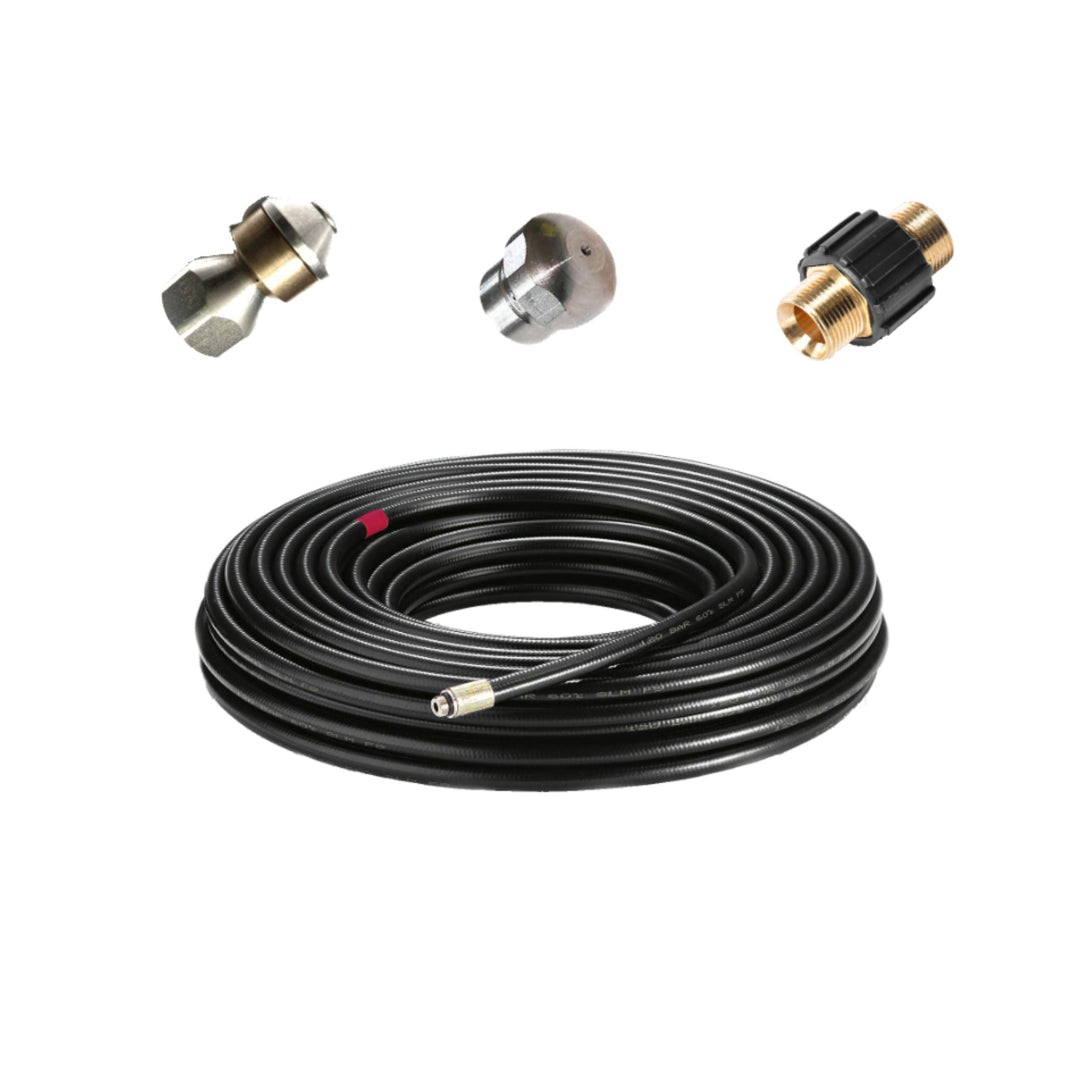 Rohrreinigungsschlauch-Set Professional/Industrial für Hochdruckreiniger von Kärcher &amp; Kränzle wie 6