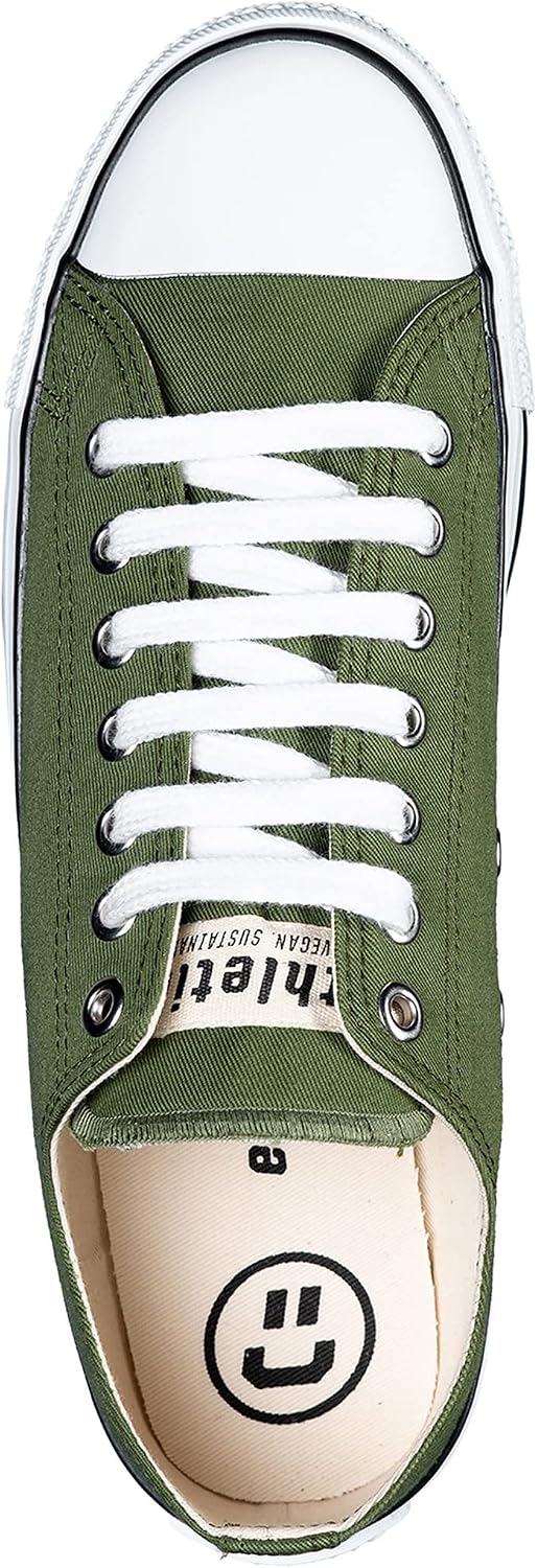 Ethletic - Unisex - Sneaker - Trainer White Cap Lo Cut 47 EU Camping Green Just White, 47 EU Camping