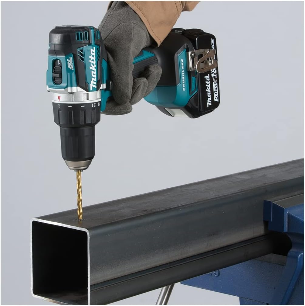 Makita DDF484TB3J Akku-Bohrschrauber 18V in schwarz / 5,0 Ah, 3 Akkus + Ladegerät im MAKPAC