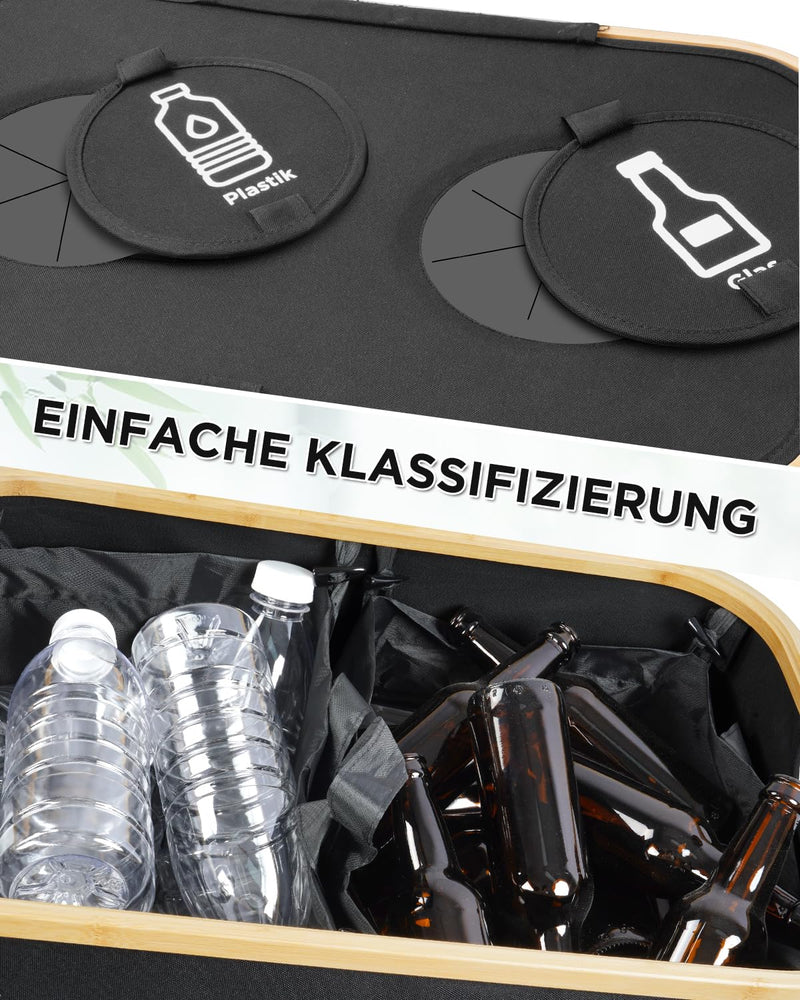 SOUTHGATE Pfandflaschen Sammelbehälter 2 Fächer, 140L Pfandbehälter, Leergut & Altglas Aufbewahrung