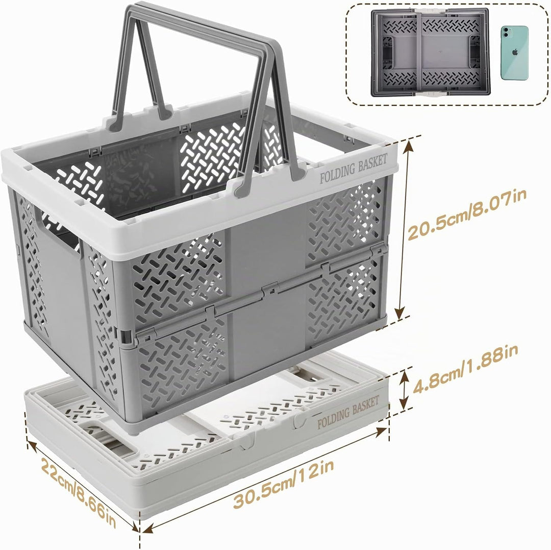 Spesh 2 Stücke Klappbox mit Henkel 30 * 22cm Aufbewahrungsbox klappbar Klein Plastik Aufbewahrungsko