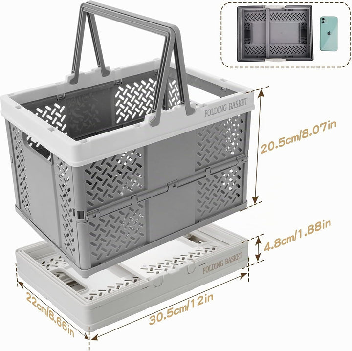 Spesh 2 Stücke Klappbox mit Henkel 30 * 22cm Aufbewahrungsbox klappbar Klein Plastik Aufbewahrungsko