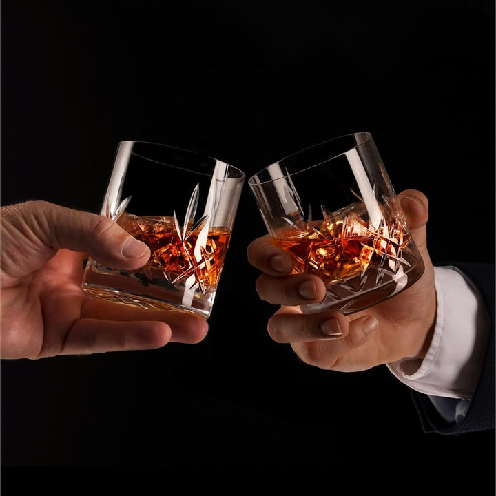 Hemswell Kristall Whisky Gläser Set, 2 Stück – 310 ml, altmodische Gläser, Whisky-Becher – tradition