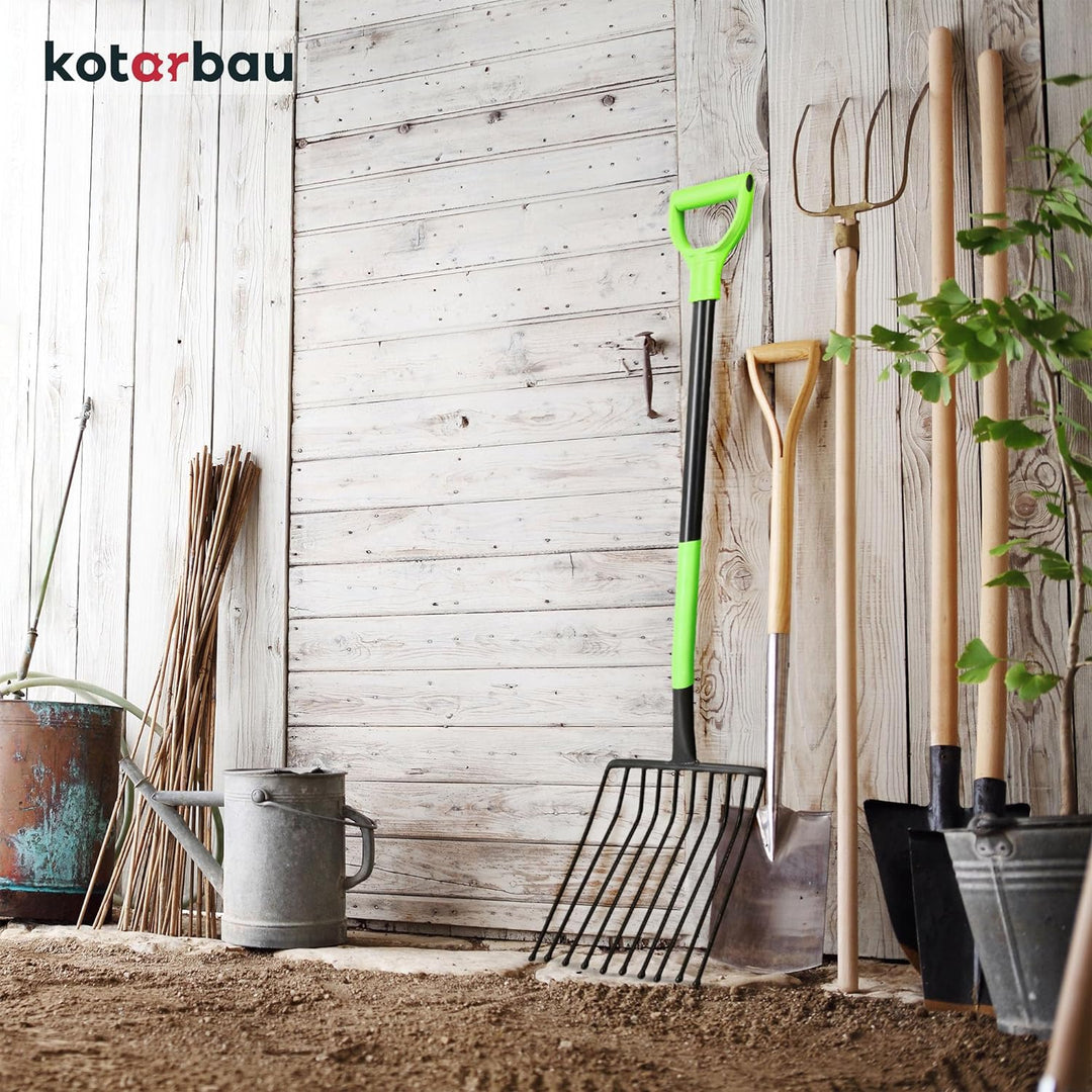 KOTARBAU® Kartoffelgabel Heuforke 10 Zinken 120cm mit Metallstiel