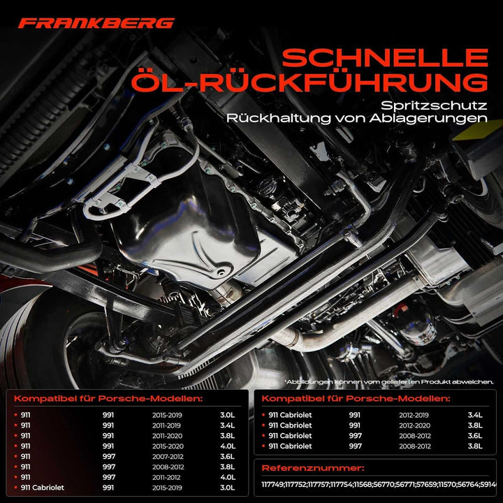 Frankberg Ölwanne für 911 Cabriolet 991 997 3.0L 3.4L 3.6L 3.8L 4.0L 2008-2019 9G132102500