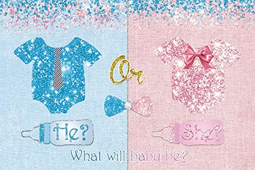 Renaiss 1.5x1.2m Gender Reveal Hintergrund Rosa Blau Glitter Fotografie Hintergrund Er oder Sie Mädc
