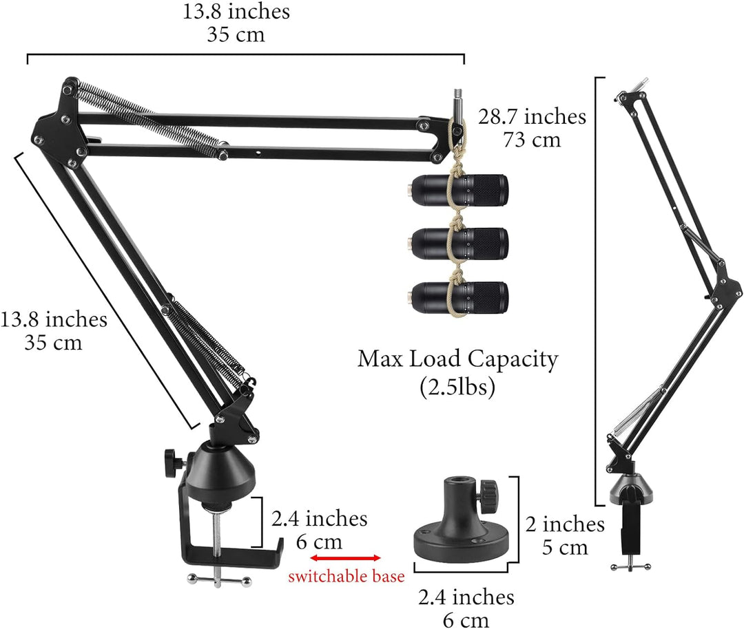 GEEKRIA for Creators Mikrofonarm kompatibel mit Fifine K669, K670, K670B, K658, K678, AmpliGame A6T,