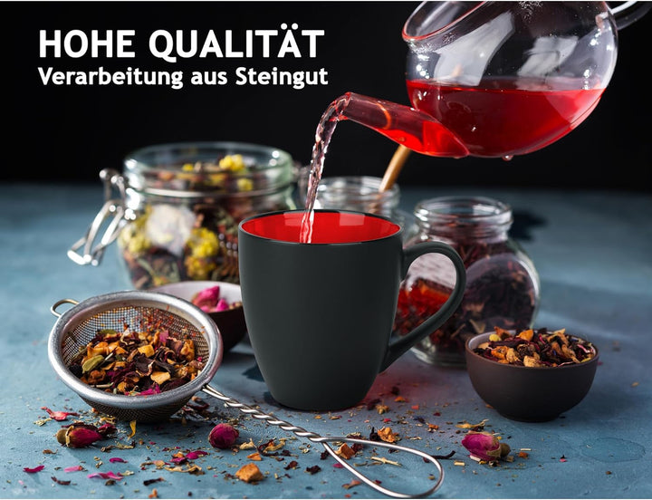 MIAMIO - 6 x 350 ml Kaffeetassen/Kaffeebecher Set - Tassen Set 6er Modern - Le Papillon Kollektion (