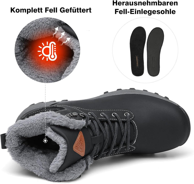 Mishansha Winterschuhe Warme Gefütterte Herren Damen Winterstiefel Wasserdicht Trekkingschuhe Wander