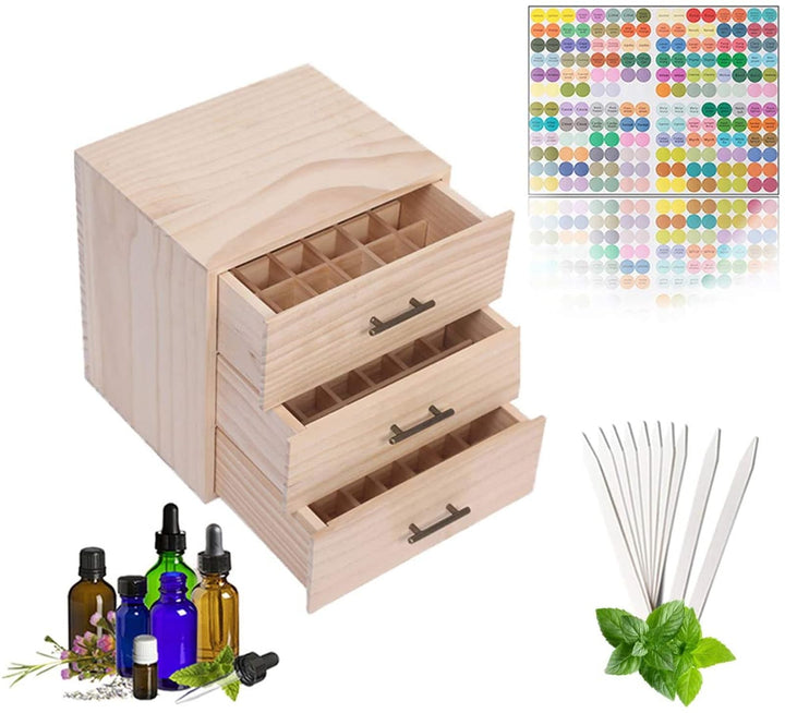 RoseFlower Bambus Ätherisches Öl Organisator Behälter Duftöle Display Ständer, 90 Löcher Aufbewahrun