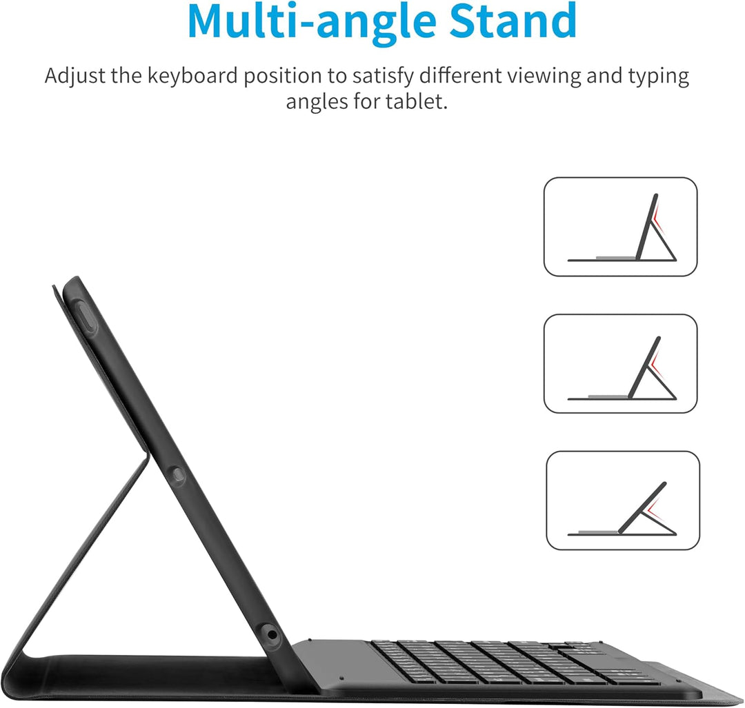 EasyAcc Tastatur Hülle Kompatibel mitiPad 6. Generation 2018/5. Generation 2017, Air 2 & 1, Bluetoot
