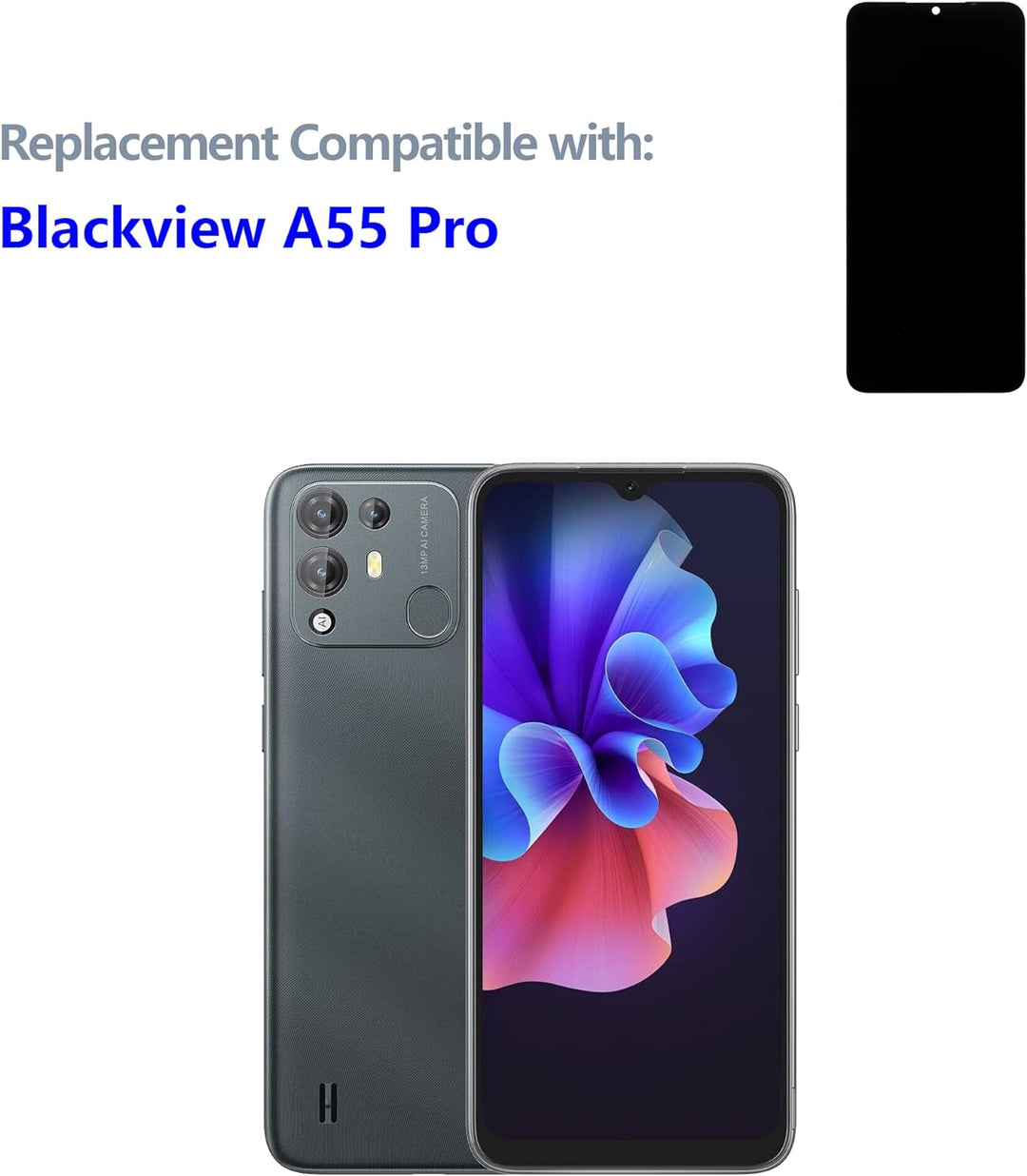 swark LCD Display Kompatibel mit Blackview A55 Pro (Schwarz Ohne Rahmen) Touchscreen Digitizer Assem