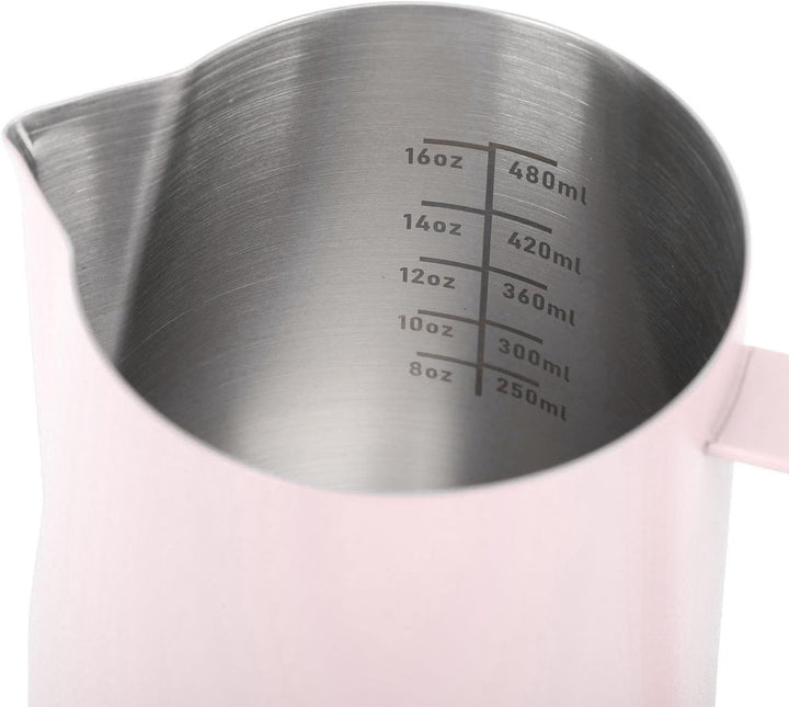Milchkännchen Edelstahl 480ml, Milchaufschäumkrug Espresso Dampfkrug, Milchaufschäumbecher Milch Pit