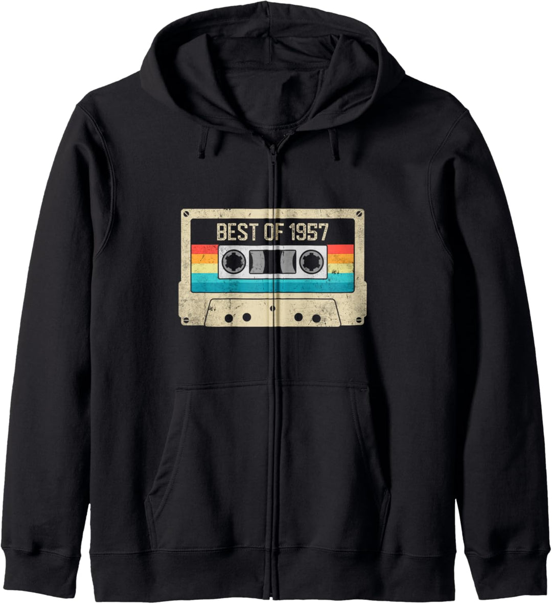 Best Of 1957 64 Geburtstag Geschenk Kassette Vintage Kapuzenjacke