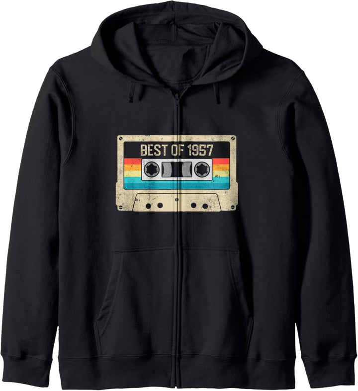 Best Of 1957 64 Geburtstag Geschenk Kassette Vintage Kapuzenjacke