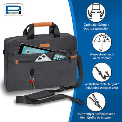 Pedea Laptoptasche Elegance Pro Notebook-Tasche 15,6 Zoll (39,6 cm) Umhängetasche mit Schultergurt u