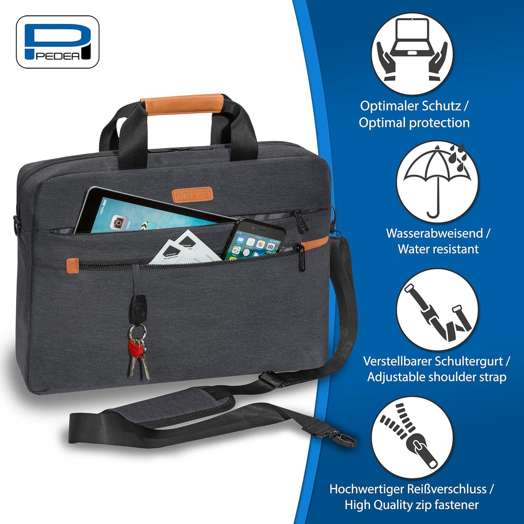 Pedea Laptoptasche Elegance Pro Notebook-Tasche 17,3 Zoll (43,9 cm) Umhängetasche mit Schultergurt u