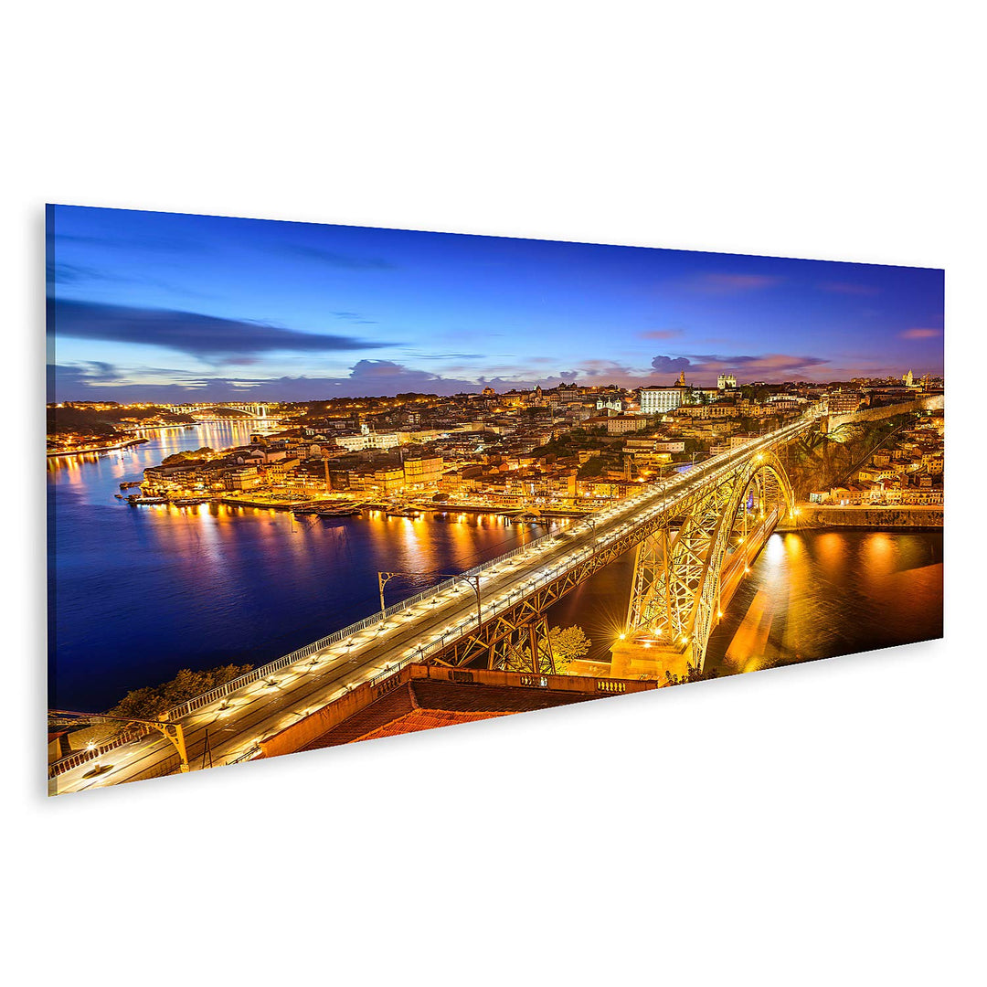 islandburner Bild auf Leinwand Porto Portugal Skyline Über Demfluss Douro Bilder Wandbilder Poster L