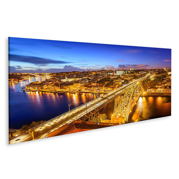islandburner Bild auf Leinwand Porto Portugal Skyline Über Demfluss Douro Bilder Wandbilder Poster L