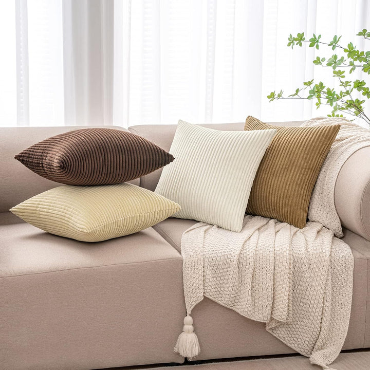 MIULEE Kordsamt Kissenbezug Weiche Kissenhülle Dekorative Sofakissen Quadratische Dekokissen Moderne