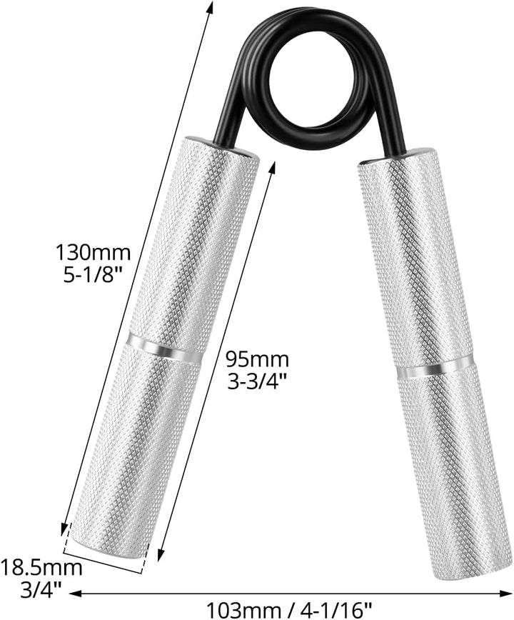 QWORK® Aluminium Griffkraft Trainer Unterarmtrainer 22.5/45/67.5/90kg - Robust & Rutschfest silber,