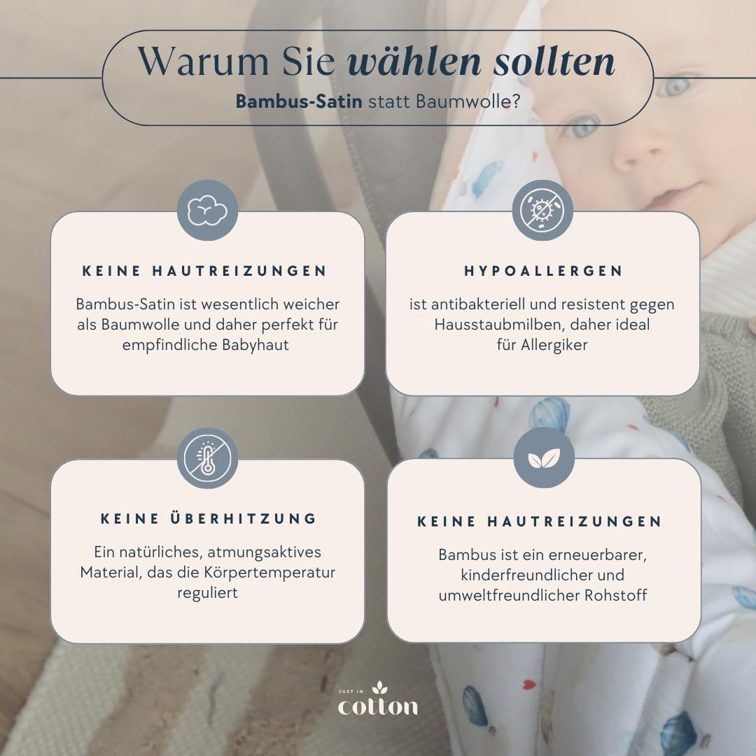 Einschlagdecke Babyschale Kinderwagen: Velours-Bambus-Decke für Autositz, Kinderwagen und Wanne. bab