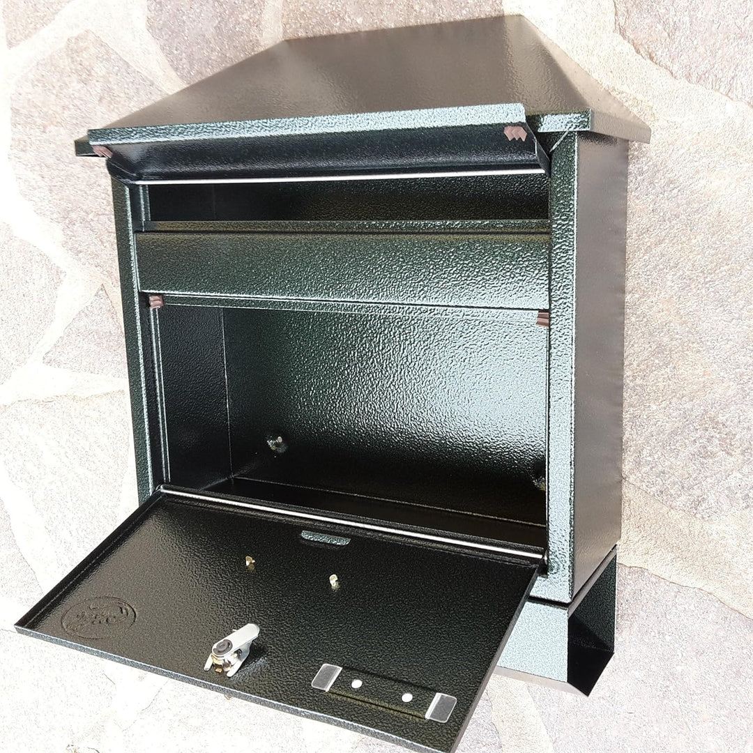 Pachurka & Dąże Grosser Briefkasten Postkasten Grün XXL Grün mit Montagematerial Retro