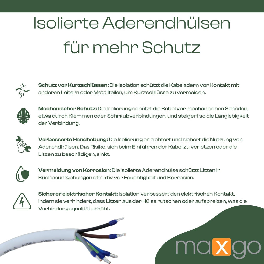 Herdanschlusskabel Anschlusskabel Herd Stromkabel Kunststoffmantelleitung H05VV-F 5X2,5mm² Starkstro