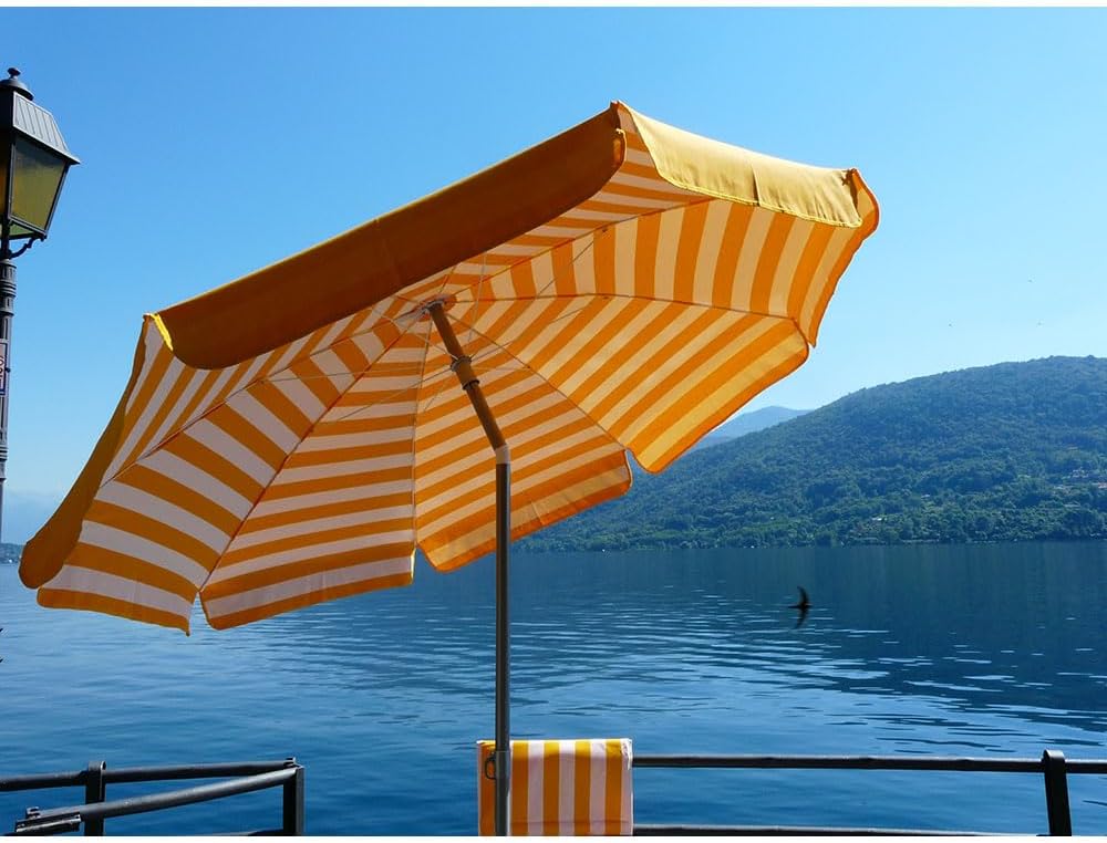 Maffei Art 181 Venezia Sonnenschirm rund Baumwolle Duplex Durchmesser 200 cm Made in Italy Gelb, Gel