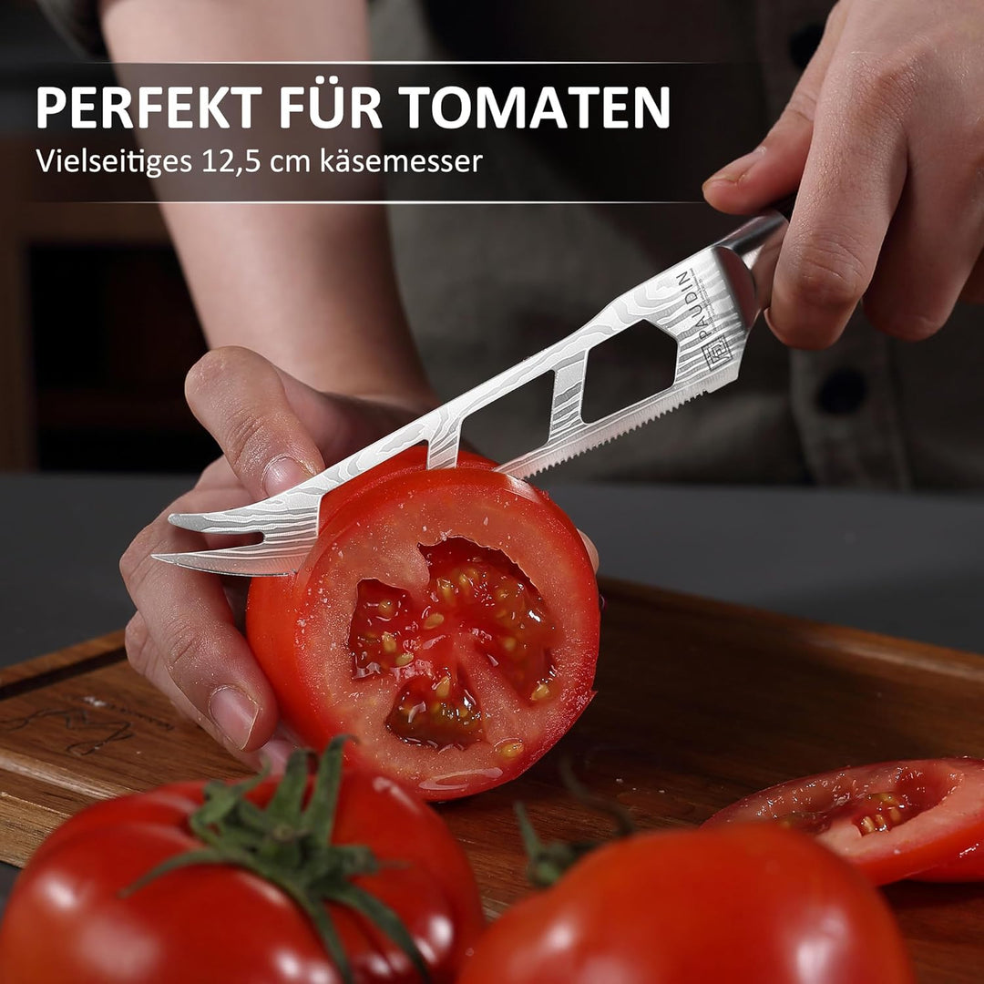 PAUDIN Käsemesser mit Gabelspitzen Klingenlänge 12,5 cm aus hochwertigem Edelstahl mit ergonomischem