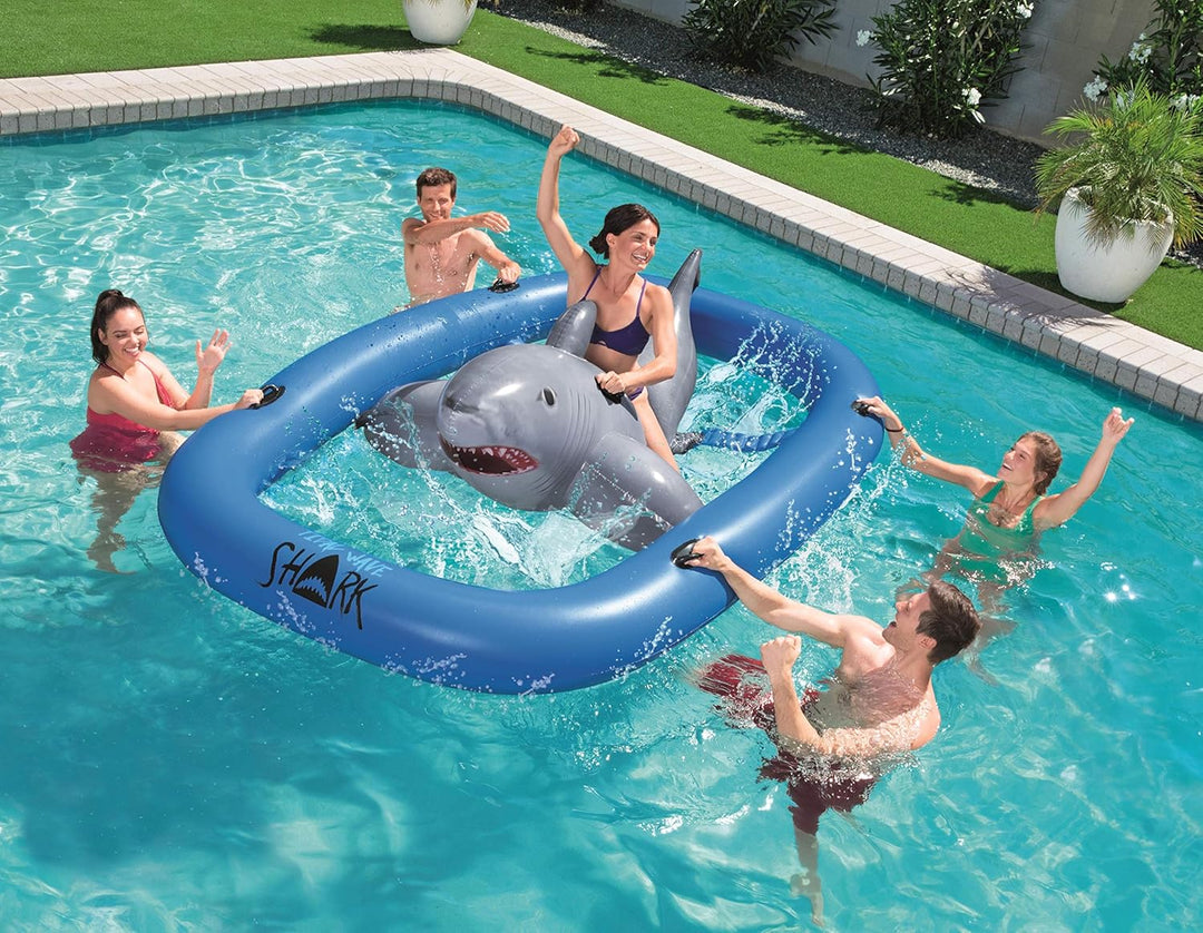 Bestway Haifisch 297 x 188 x 71 cm, aufblasbares Schwimmtier mit extra viel Platz
