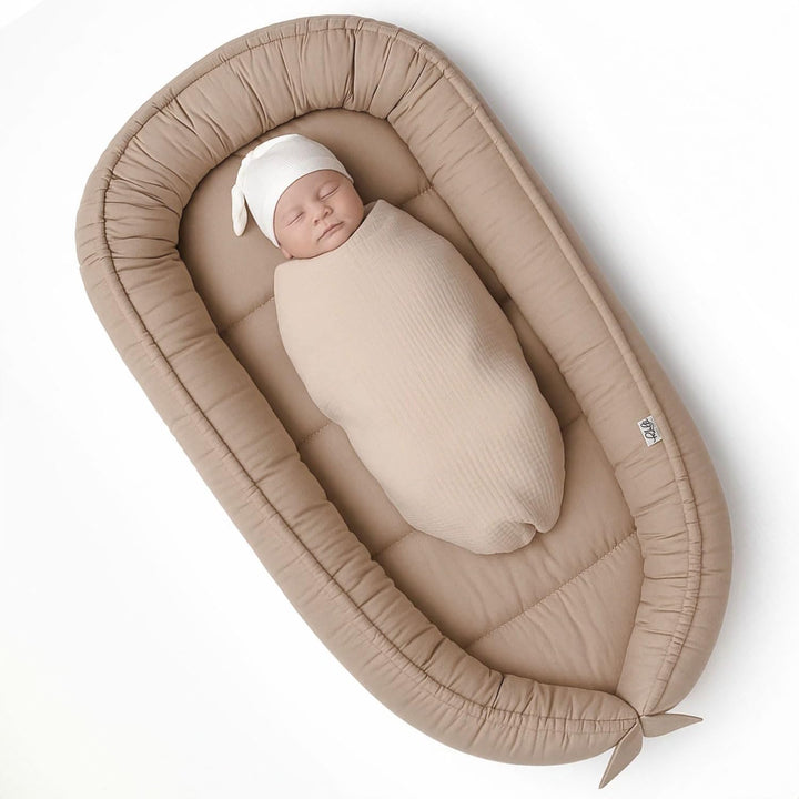PaLulli 120x60 cm Babynest Babynestchen XXL Babykokon 2seitig 100% Baumwolle Kissen Nestchen für Bab