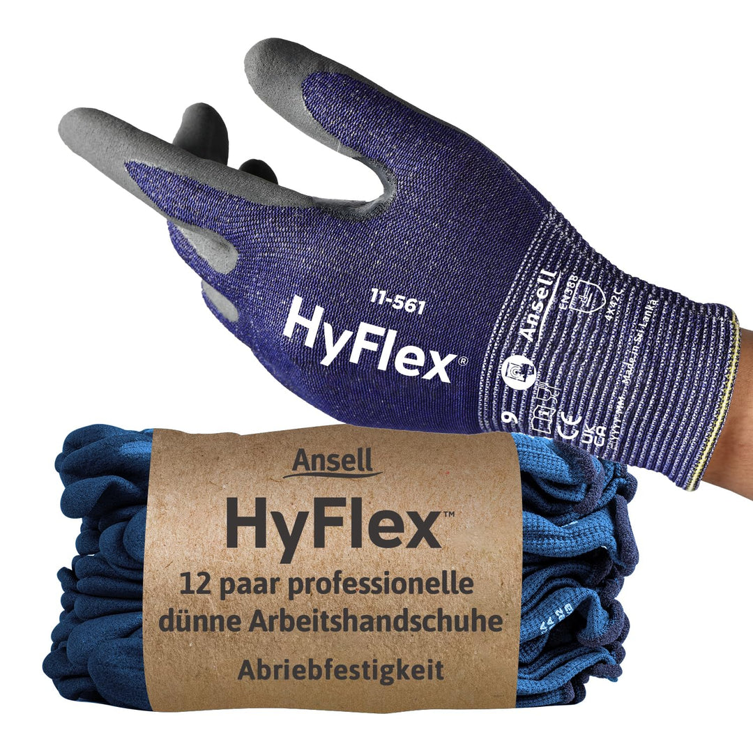 Ansell HyFlex 11-561 Schnittschutz-Handschuhe, Atmungsaktive Nitril-beschichtung, Höchste Weiterreis