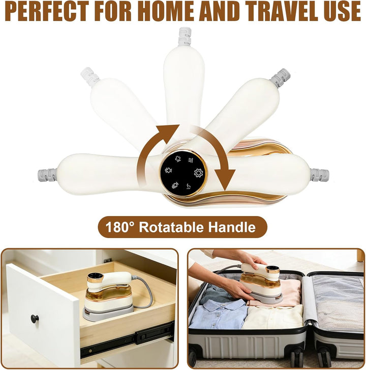 Mini Reisebügeleisen Dampf, Mini Bügeleisen Reise Klappbar, Steamer Dampfglätter, 1200W Steamer Damp