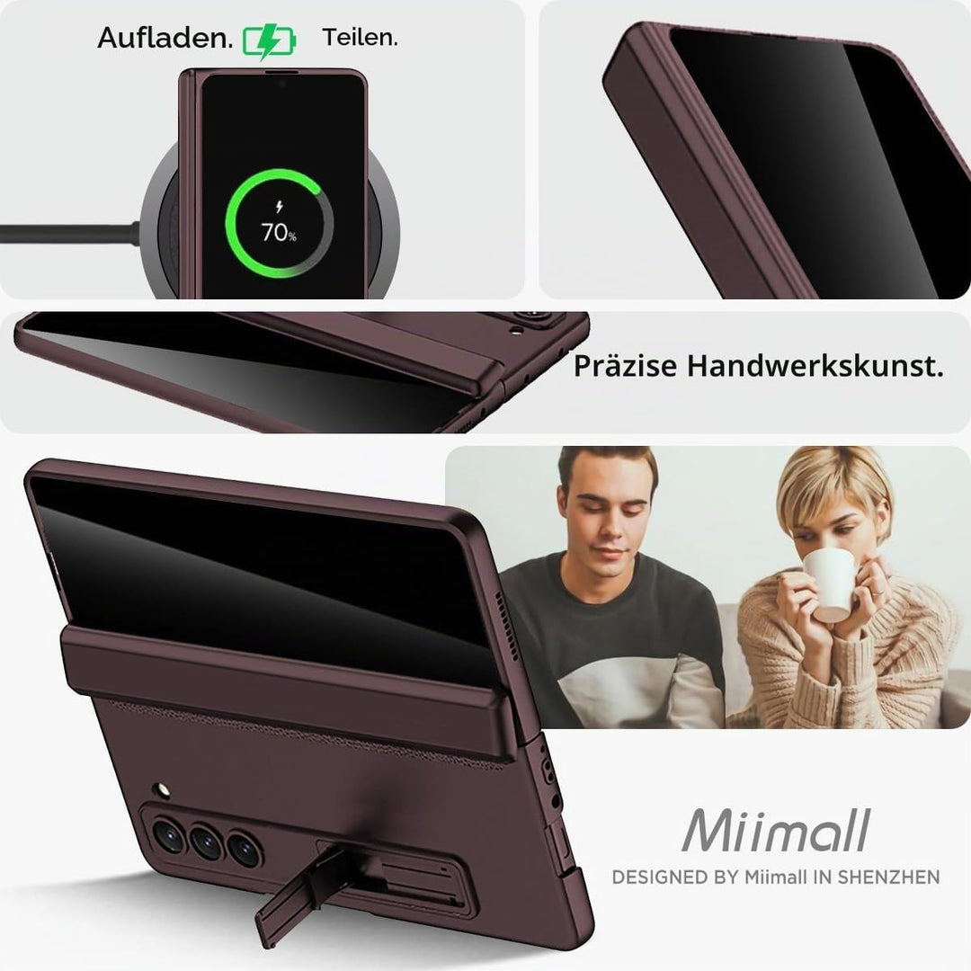Miimall Kompatibel mit Samsung Galaxy Z Fold 5 Hülle mit Displayschutz Anti-Peeping+Magnetischer Sch
