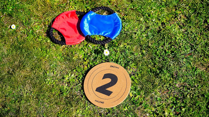 Bandjo – Swoobee – Gesellschaftsspiel – Geschicklichkeitsspiel – im Freien und im Innenbereich – lei