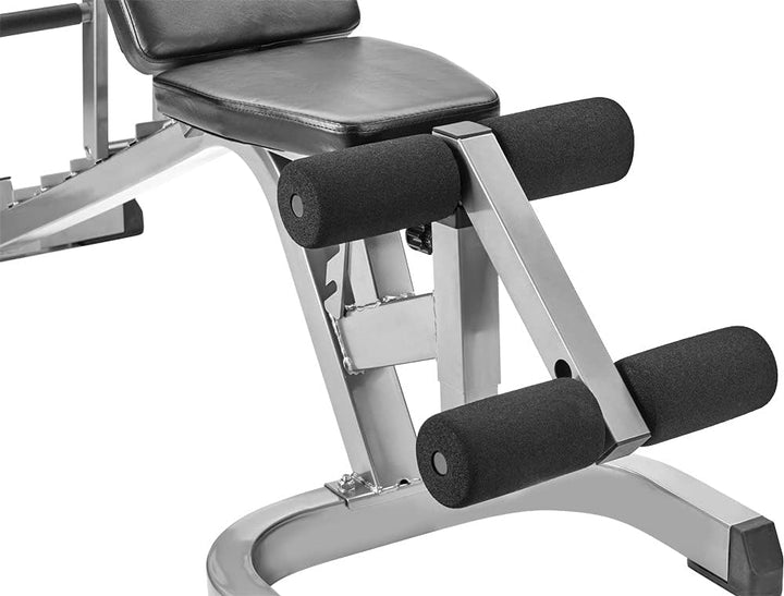 Bad Company Hantelbank I mehrfach verstellbare Trainingsbank mit Beinfixierung in verschiedenen Farb